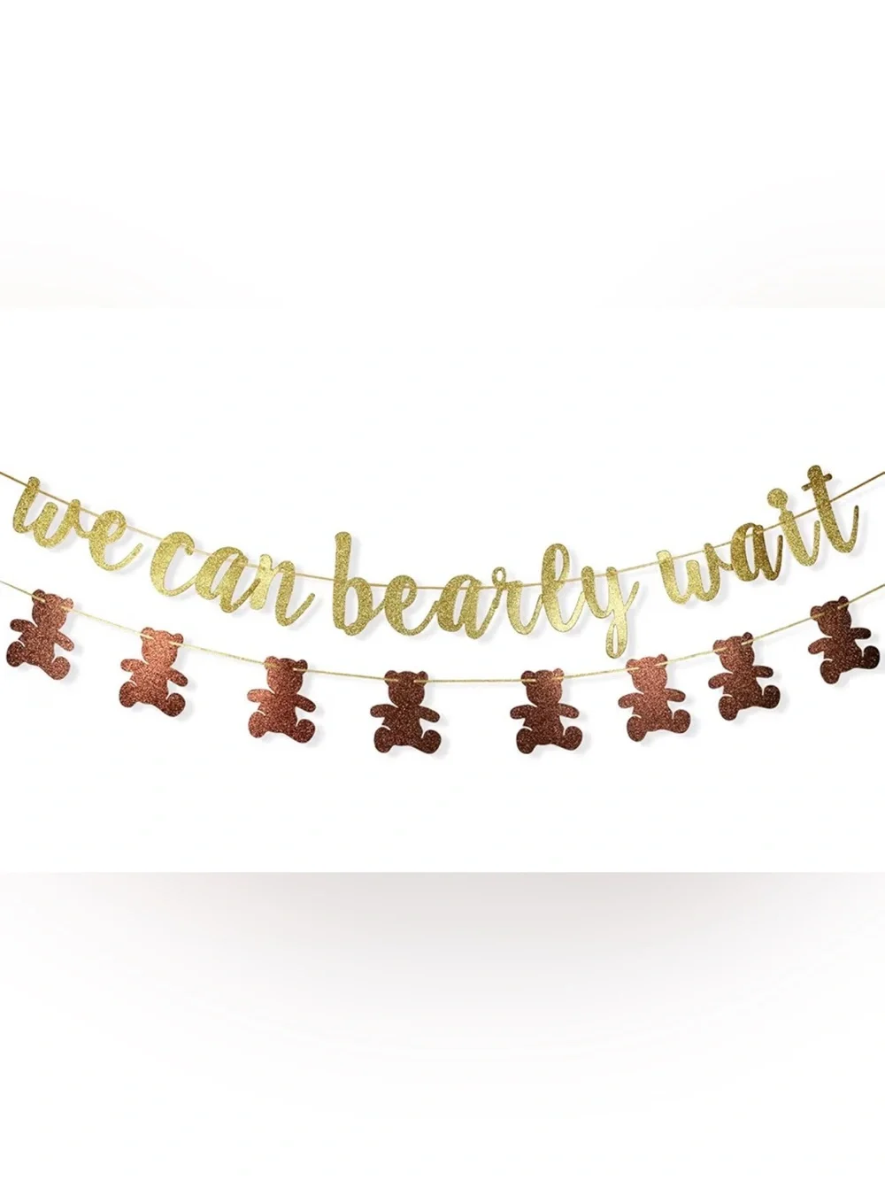 We Can Bearly Wait Glitter Banner